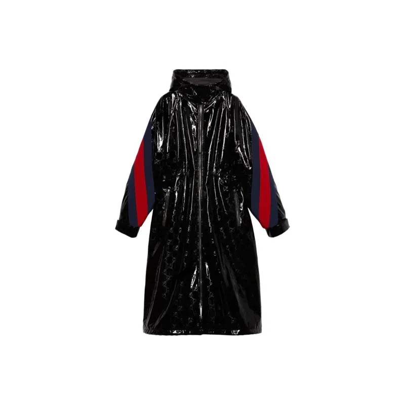 GUCCI Double G motif Lacquered Long Coat-0