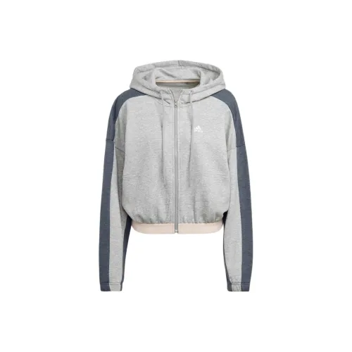 Adidas Cropped Coats Women's Medium Heather Gray
