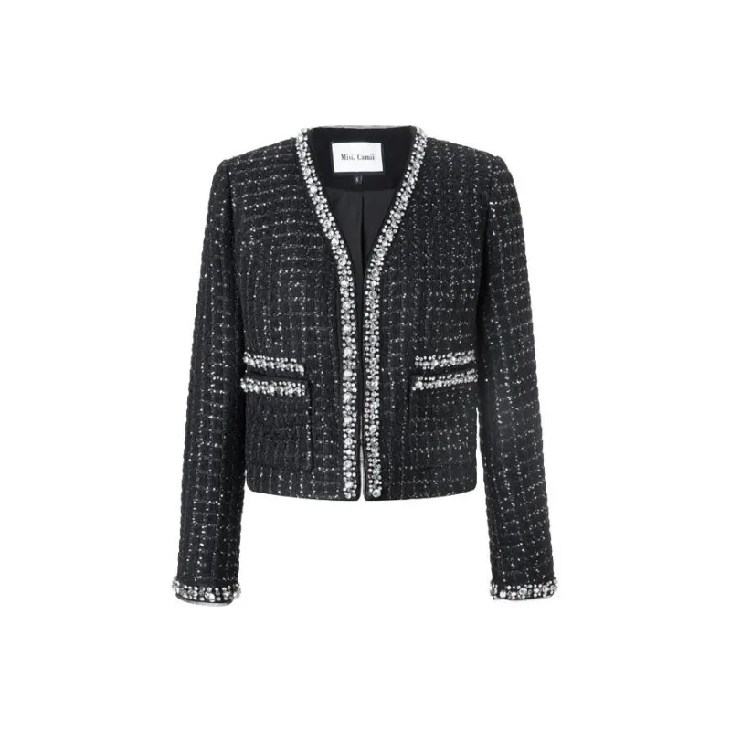 Misi Camii Cropped Coats Women's Black-0