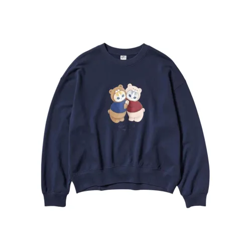 UNIQLO x SHAYUMAO,LIANMINGKUAN Shark Cat Collaboration FW24 Sweatshirt Women's Navy Blue