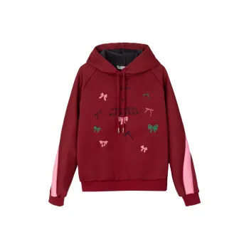 FAWENXIANGZI Sweatshirt Women's Burgundy