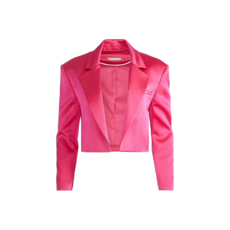 ALICE+OLIVIA Shan Boxy Cropped Blazer-0