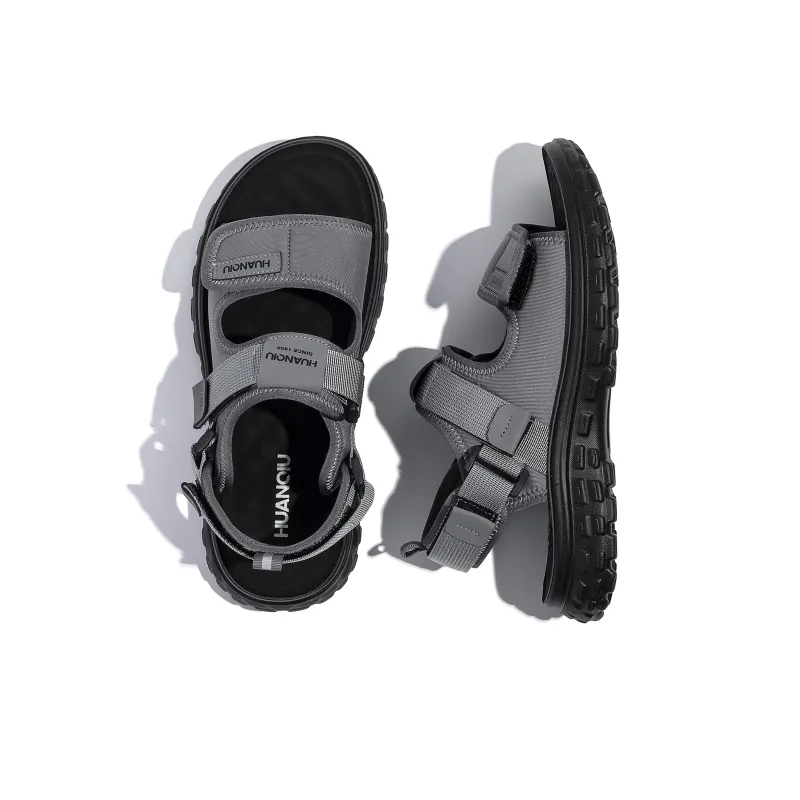 HUANQIU Beach Sandals Men's Gray-5