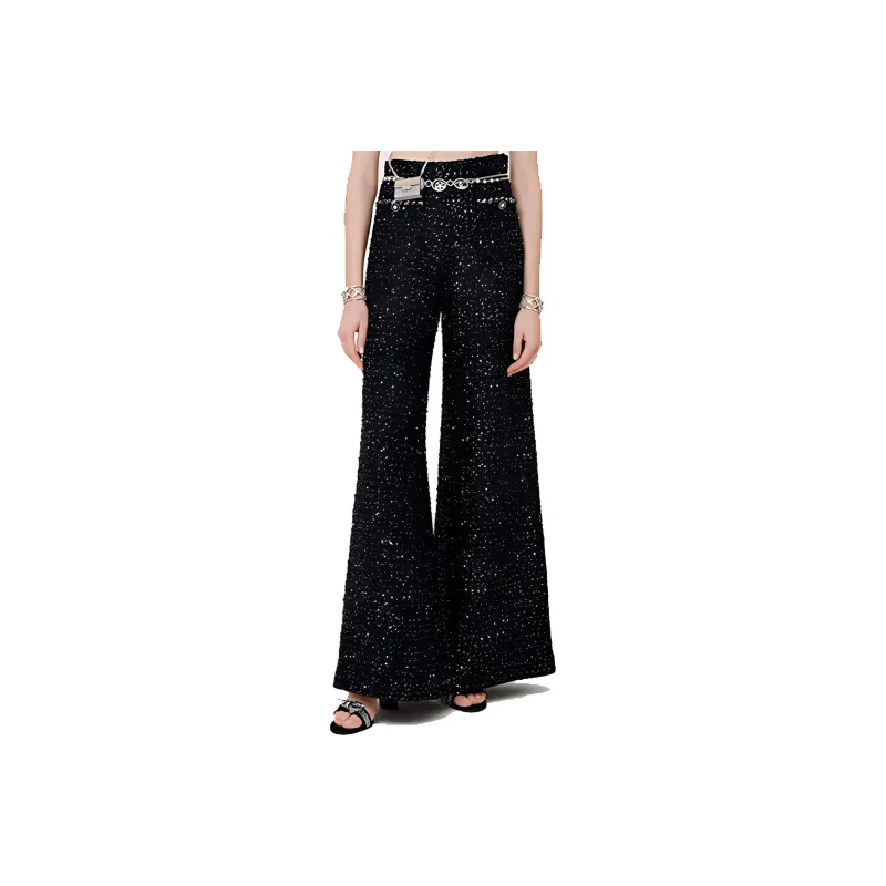 CHANEL SS22 Casual Pants Women's Black-0