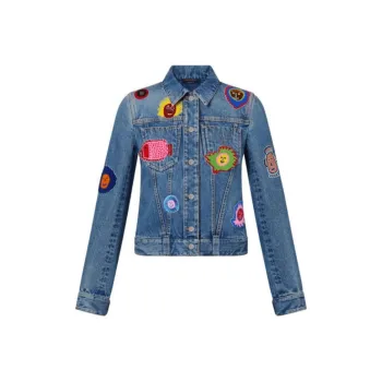 LOUIS VUITTON Louis Vuitton X Yayoi Kusama Denim Jacket Women's Blue