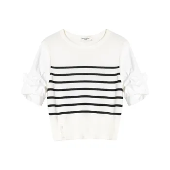 Bethine Knitwear Women's Black White Stripes