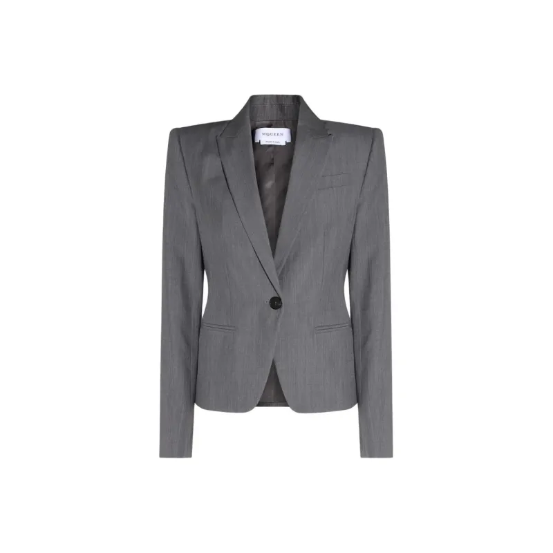 Alexander McQueen Single Breasted Tailored Blazer-0