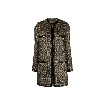 Giambattista Vall Metallic thread Tweed Midi Coat