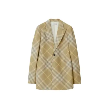 Burberry Checked Tailored Single Breasted Blazer