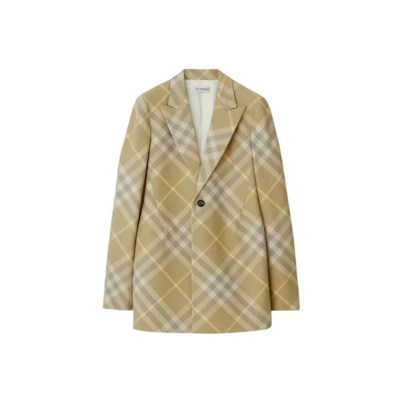 Burberry Checked Tailored Single Breasted Blazer-0