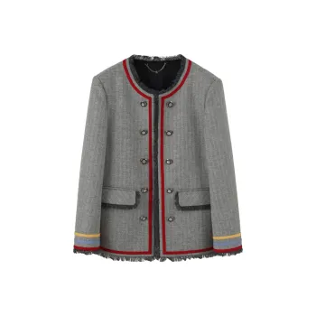 NancyCavally Cropped Coats Women's Gray