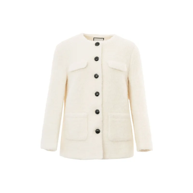 JESSYLINE Cropped Coat Women's Ecru-0