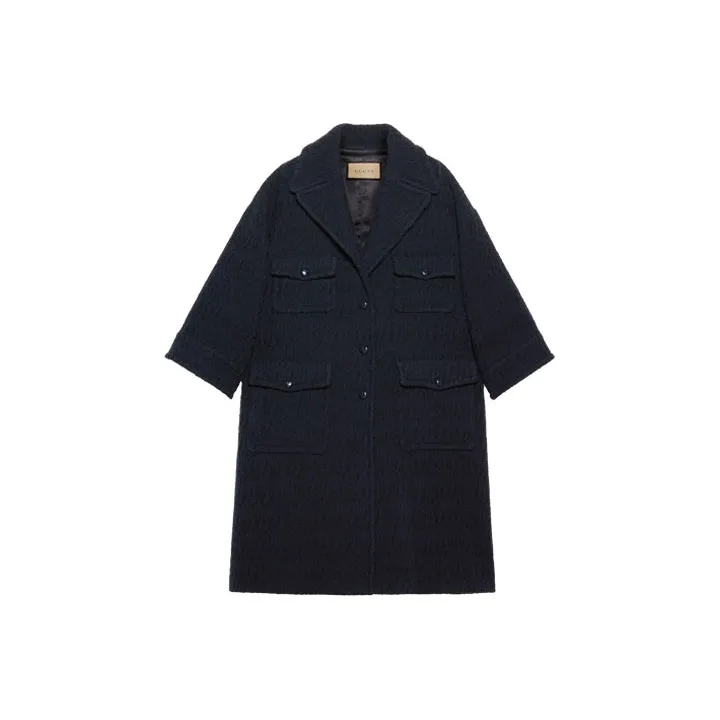 GUCCI Velvet Jackets Women's Dark Blue-0