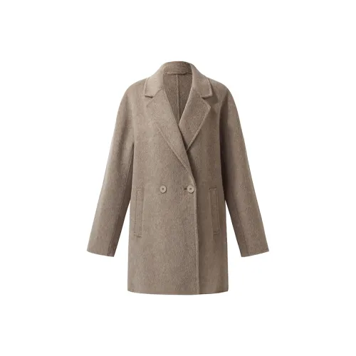 GOELIA Coat Women's Flower Camel