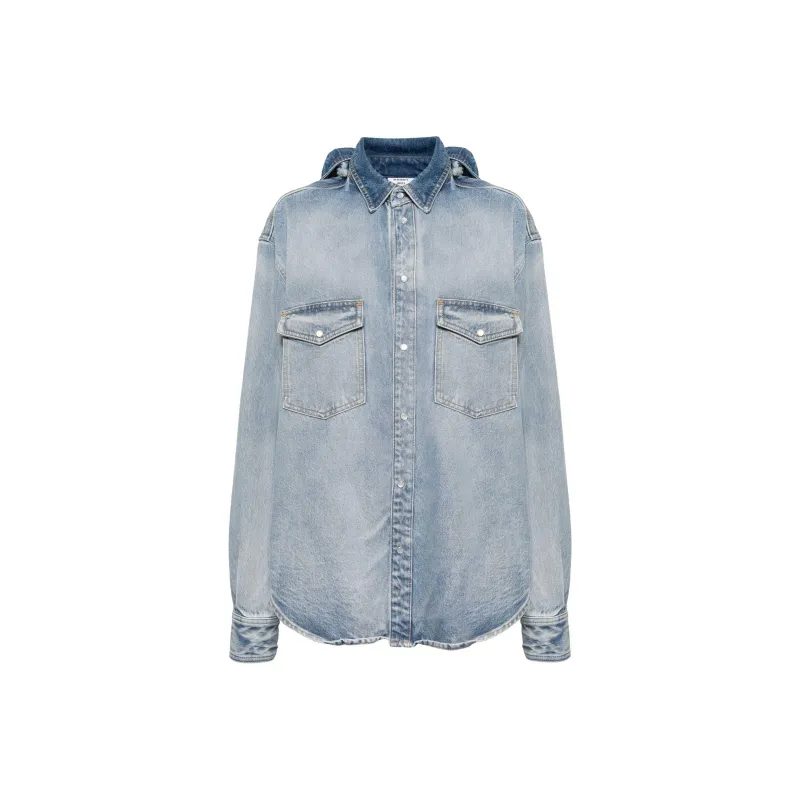 Vetements Front Back Denim Shirt 'Light Blue'-0