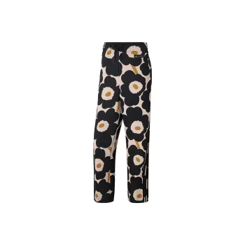adidas Women's Floral Print Straight Leg Casual Pants Black