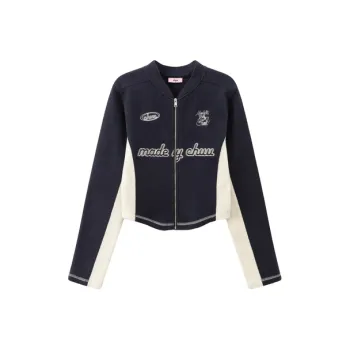 CHUU Cropped Coats Women's Navy Blue