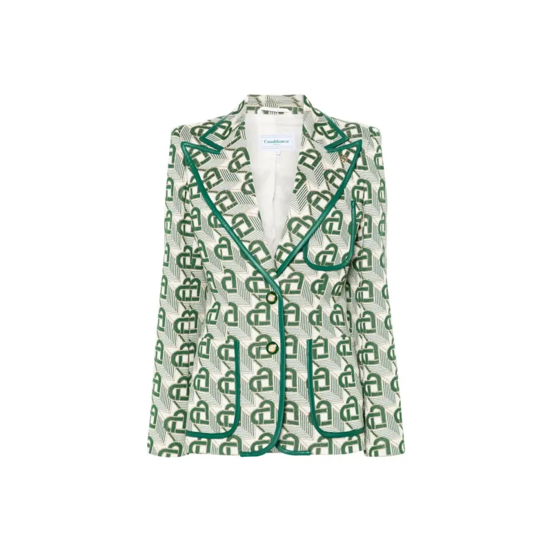 CASABLANCA Heart Monogram Jacquard Single Breasted Jacket-0