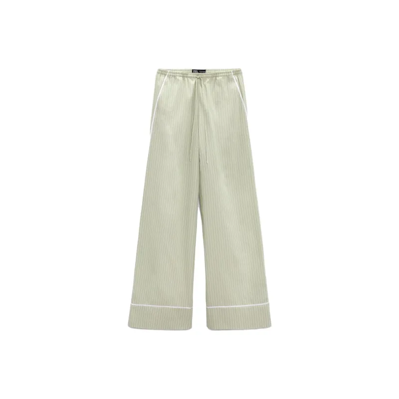 ZARA Casual Pants Women's Light Green-0