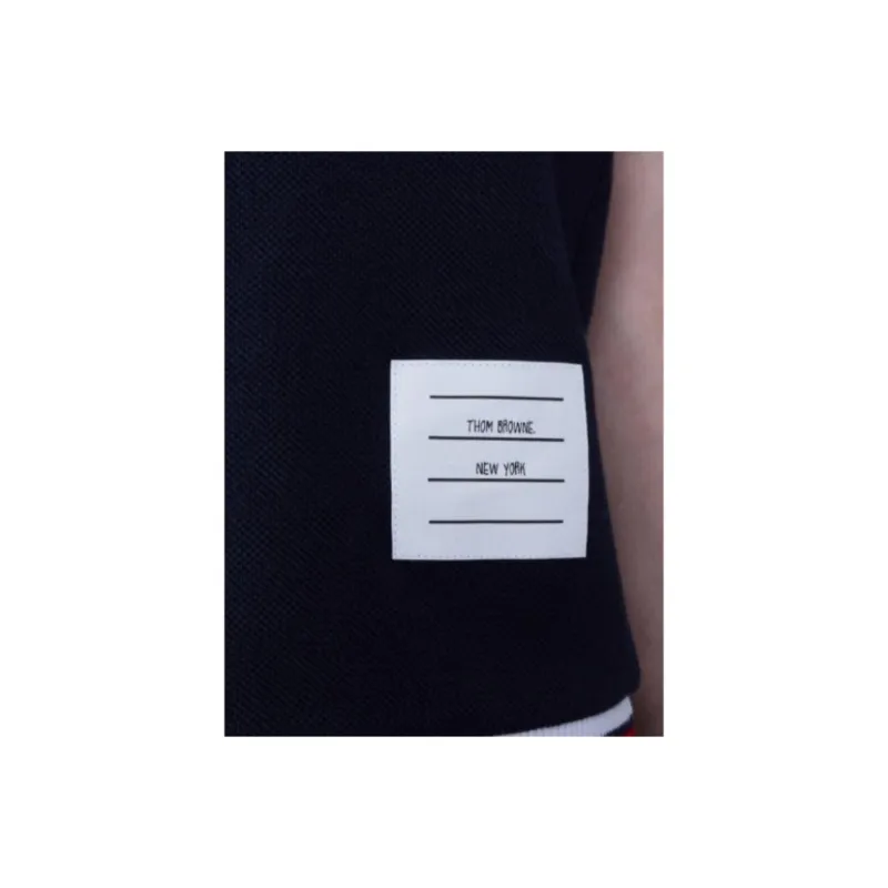 THOM BROWNE Cricket-stripe V-neck T-shirt-3