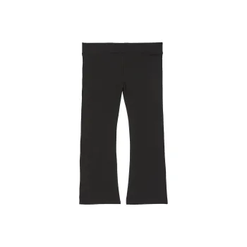 Victoria's Secret PINK All-Day Cotton Foldover Flare Leggings/PBS Casual Pants Women's Pure Black Sparkling