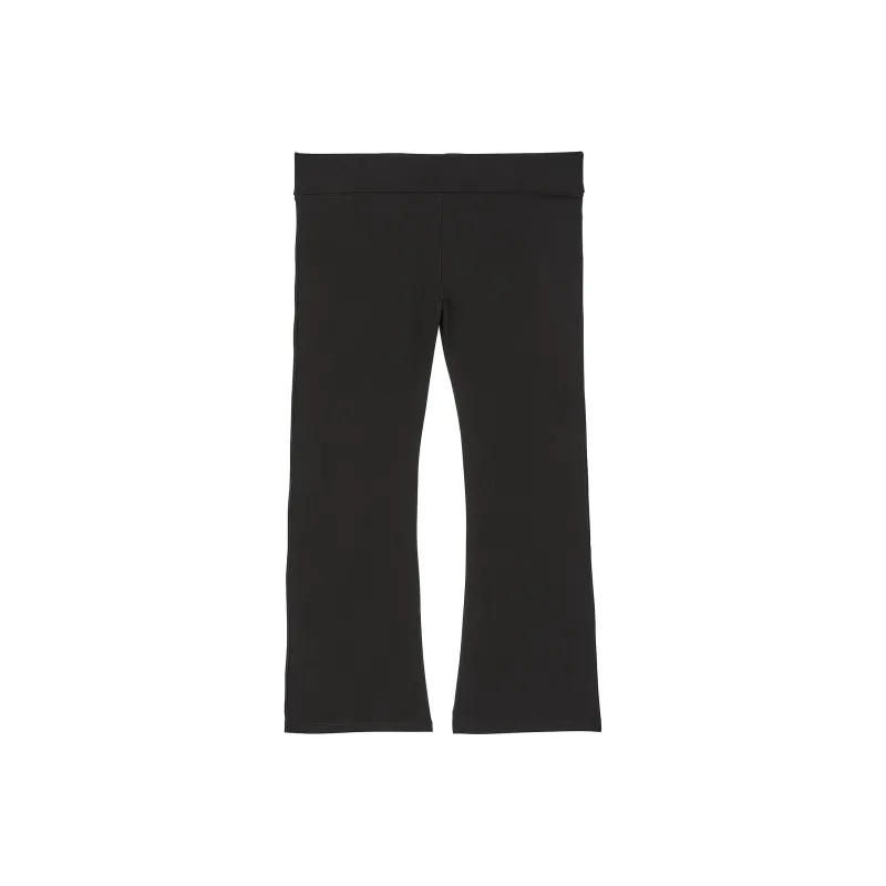Victoria's Secret PINK All-Day Cotton Foldover Flare Leggings/PBS Casual Pants Women's Pure Black Sparkling-0