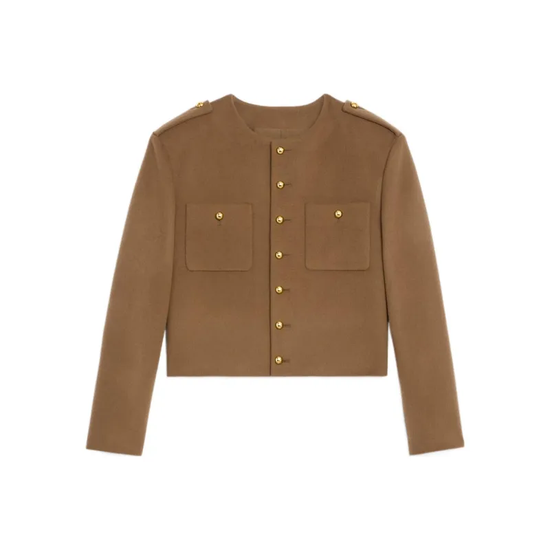 CELINE Cropped Coats Women's Umber-0
