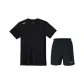 Black Short-Sleeved Shirt+Black Shorts