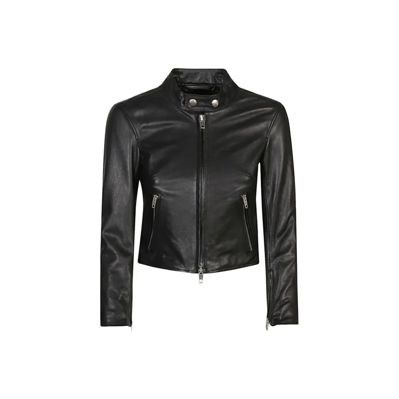 Balenciaga Leather Jacket Black-0
