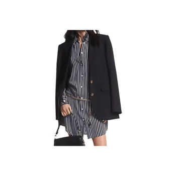 MICHAEL KORS Crepe Boyfriend Blazer Business Suit Women's Black