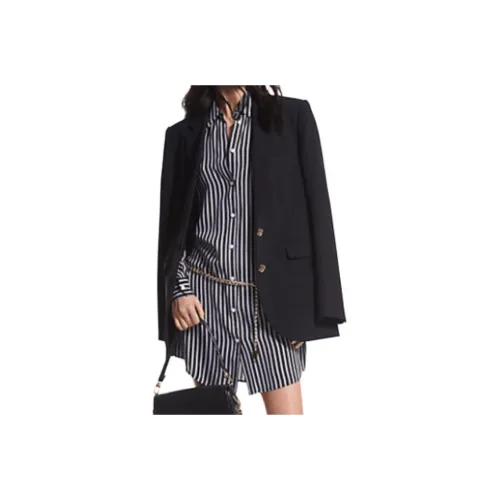MICHAEL KORS Crepe Boyfriend Blazer Business Suit Women's Black