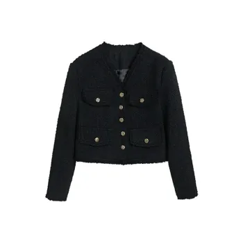 ABBY GODDESS Cropped Coats Women's Black