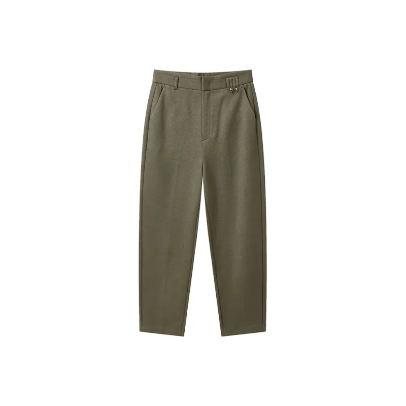 Yu Qianwen Casual Pants Women's Olive Green-0