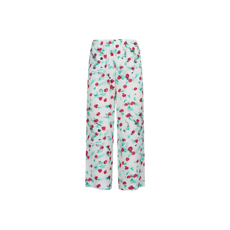 MARNI Floral Printed Cropped Satin Trousers-0