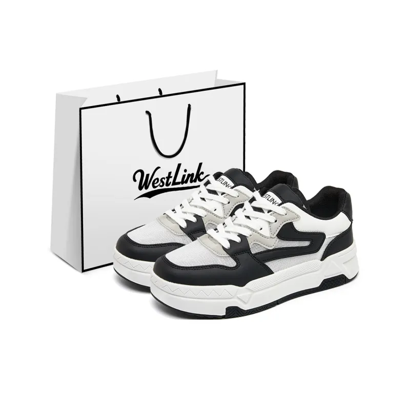 WESTLINK Lightweight And Breathable Low Top Skateboard Shoes Women's Black/White-0