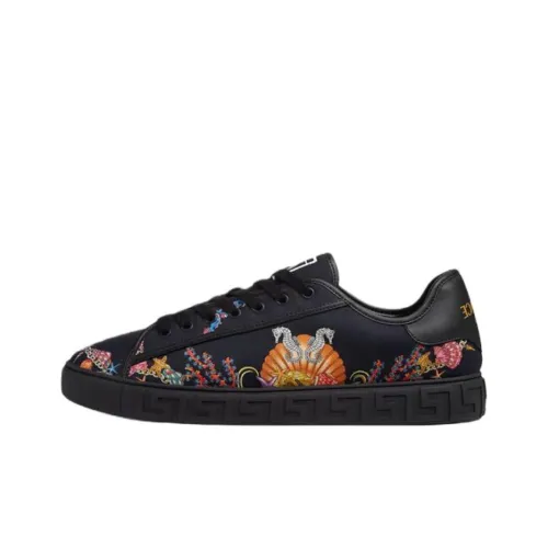 VERSACE Greca Low Top Skateboard Shoes Men's Black