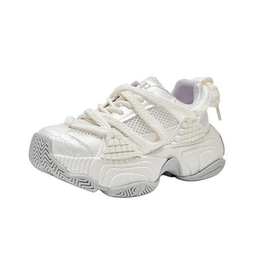 HR Breathable Low Top Chunky Sneakers Women's Beige
