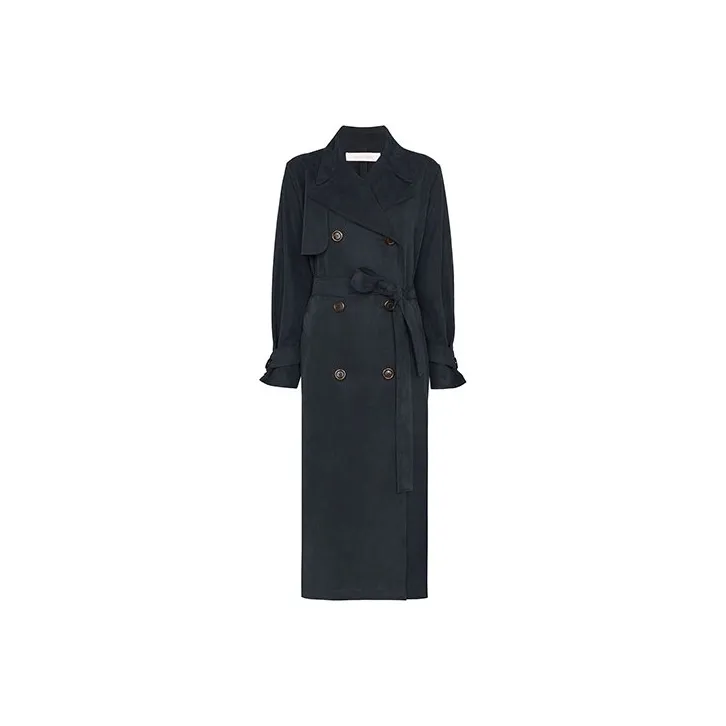 See By Chloe Trench Coats Women's Ink Navy Blue-0