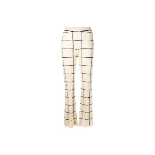 JIL SANDER Scallop-Hem Checkered Pants