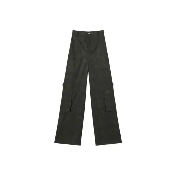 MEETLADY Casual Pants Women's Army Green
