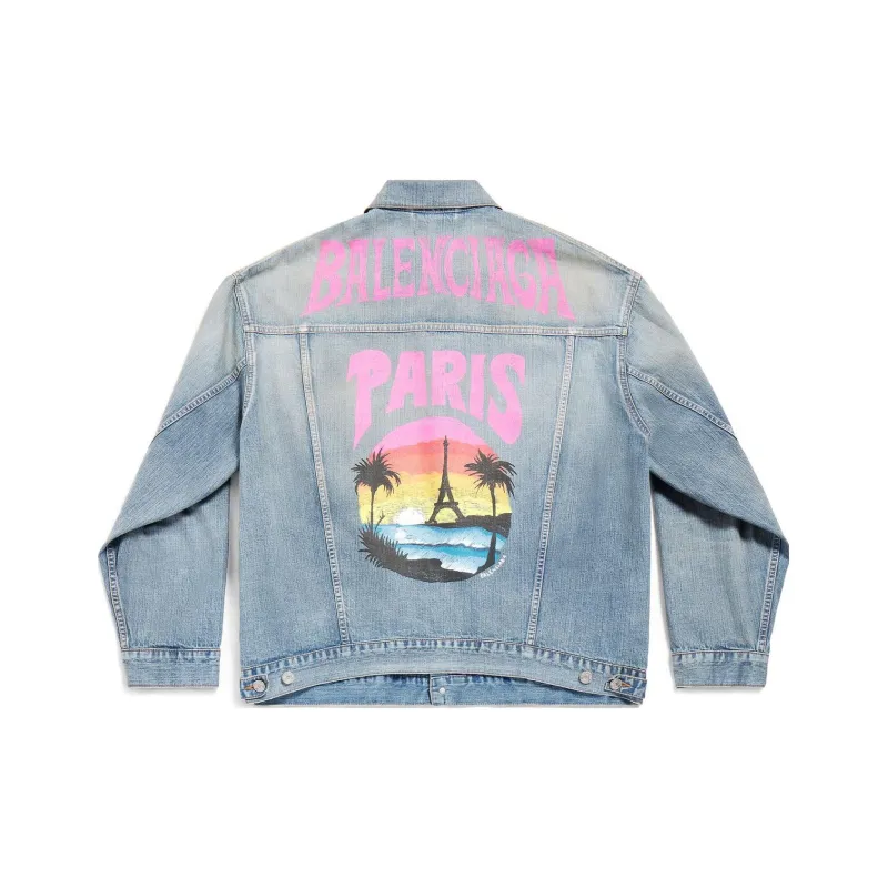 Balenciaga Graphic Printed Denim Jacket-3
