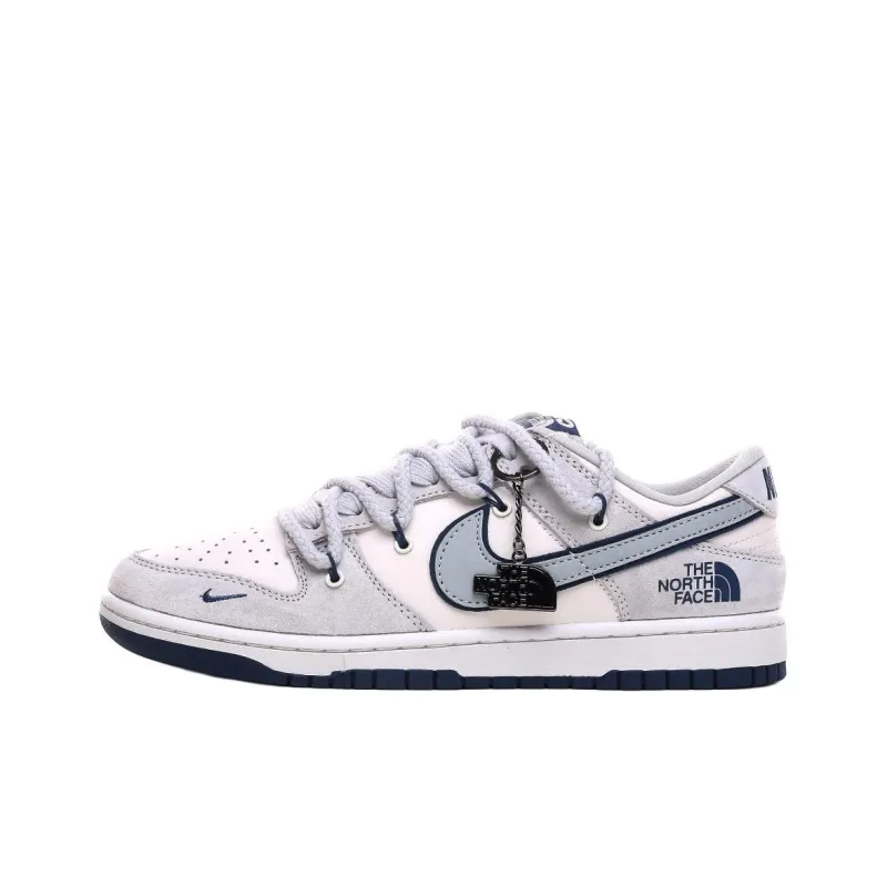 THE NORTH FACE x Nike Dunk SB Anti Slip Wear Resistant Low Top Skateboard Shoes Unisex Gray Blue-0
