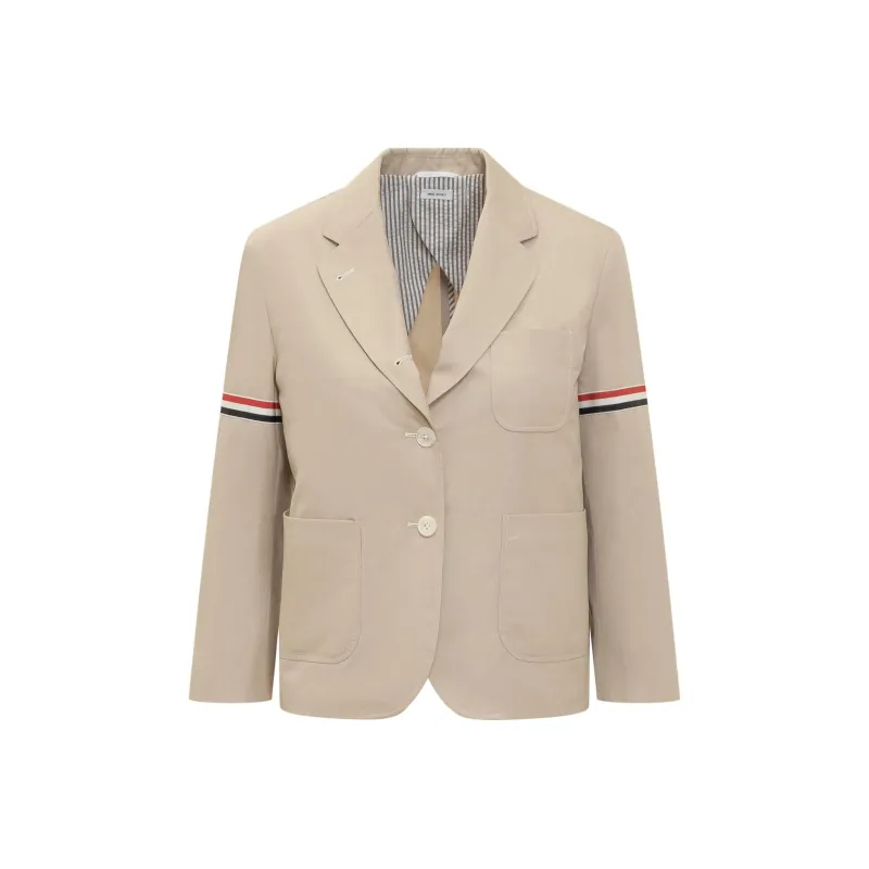 THOM BROWNE Single Breasted Cropped Jacket-0