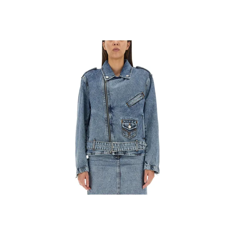 MOSCHINO Denim Jackets Women's Blue-0