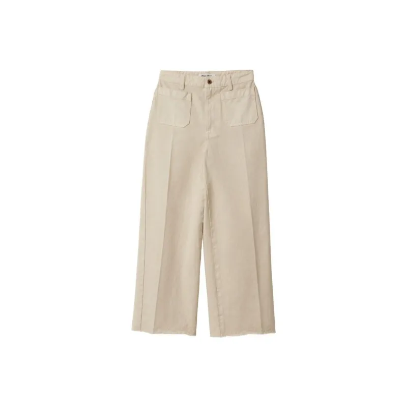 MIU MIU SS24 Casual Pants Women's Chalk White-0