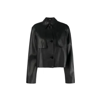 THEORY Leather Jackets Women's Black