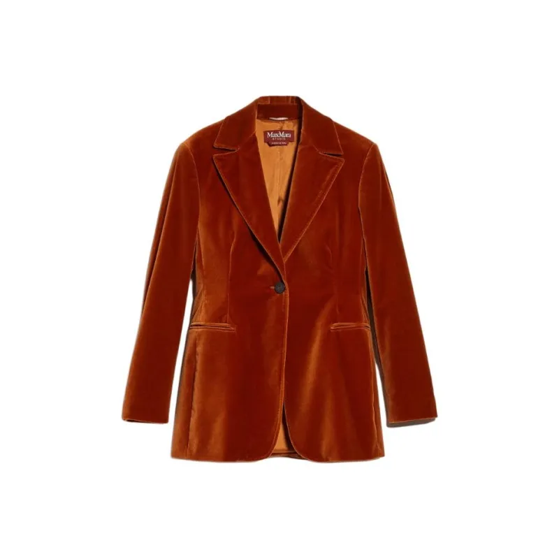 MaxMara Bonn Collection Cotton Velvet Blazer Business Suit Women's Dark Brown-0
