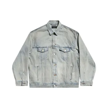 Balenciaga Denim Jacket Regular Fit Women's Light Blue