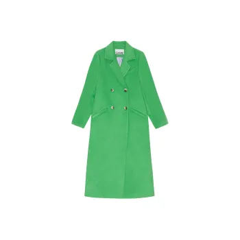 GANNI Coats Women's Bright Yellow Green