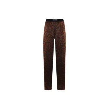 TOM FORD Logo Waistband Silk Trousers